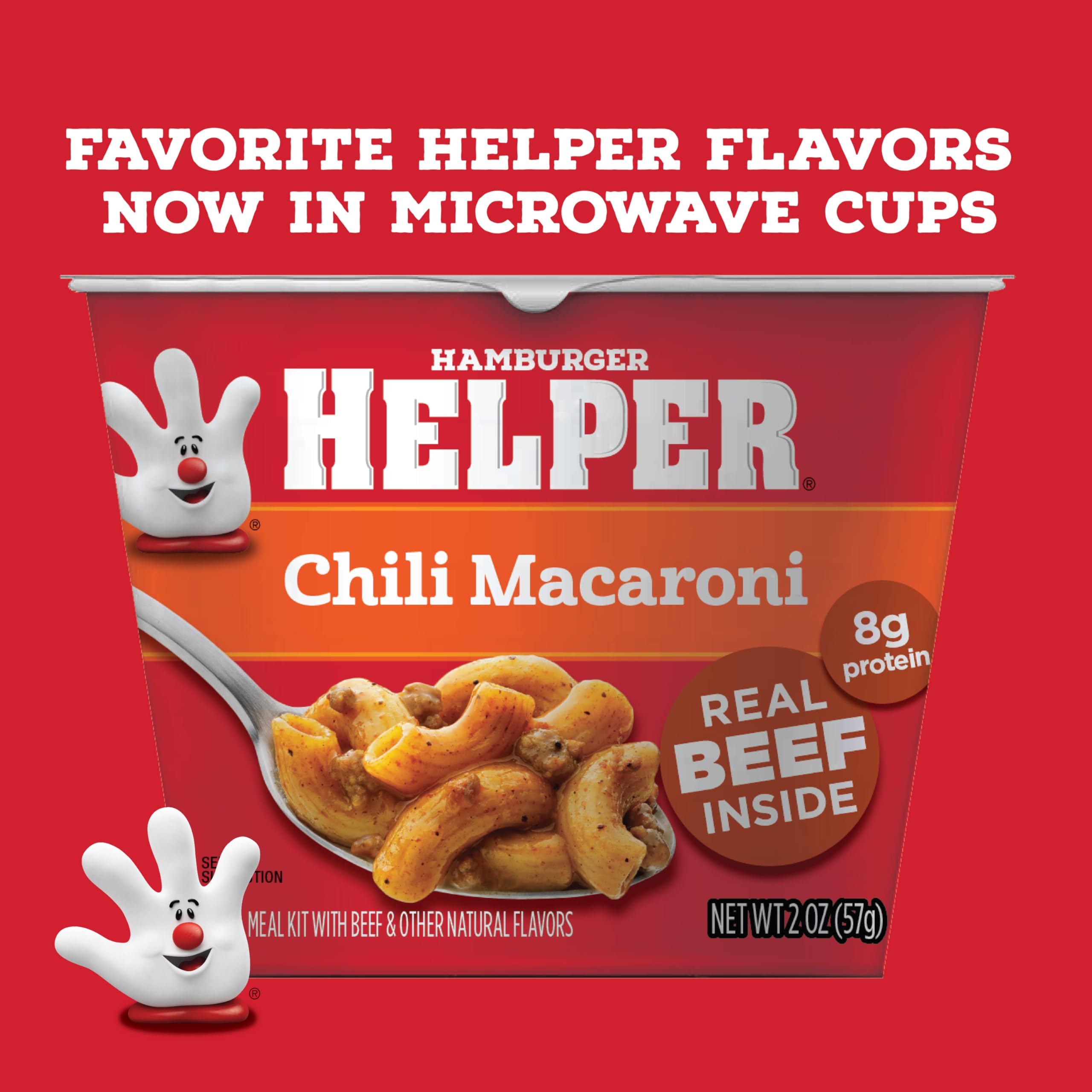 BestBy08/26 Hamburger Helper Chili Macaroni Microwave Cup 2oz 6 Pack
