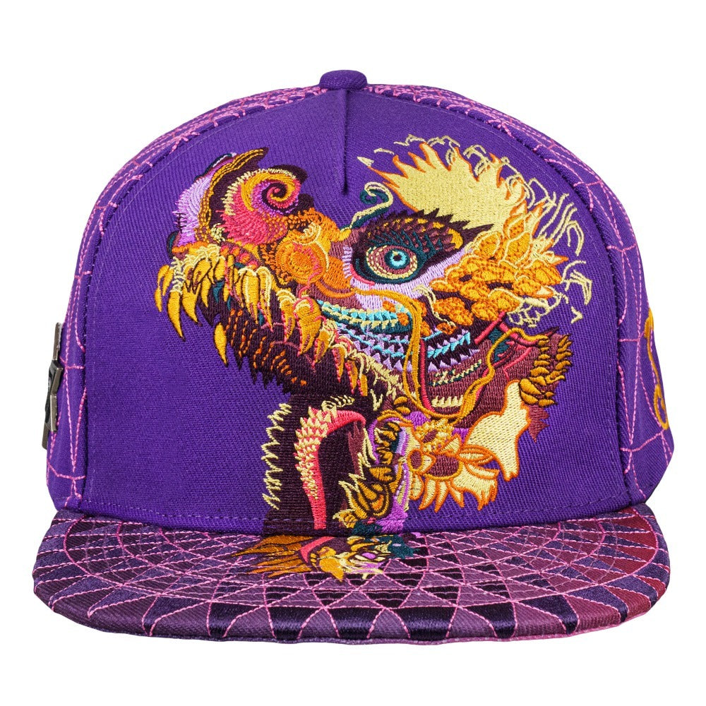 Android Jones Humming Dragon Purple Snapback Hat