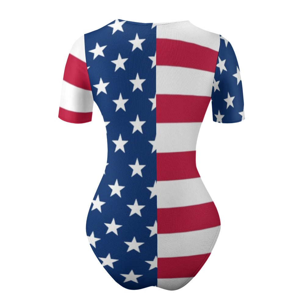 American Flag Bodysuit Romper Onesie