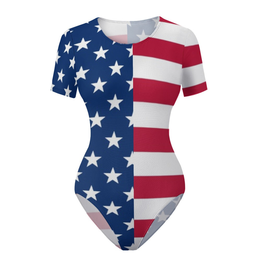 American Flag Bodysuit Romper Onesie