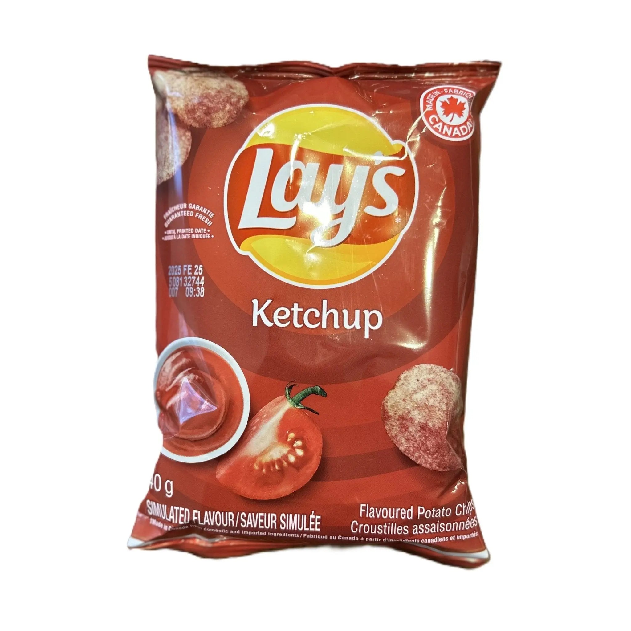 Lay’s Ketchup Flavor – Classic Canadian Ketchup Potato Chips 60g Bag (Canada) Best By 02-December -2025